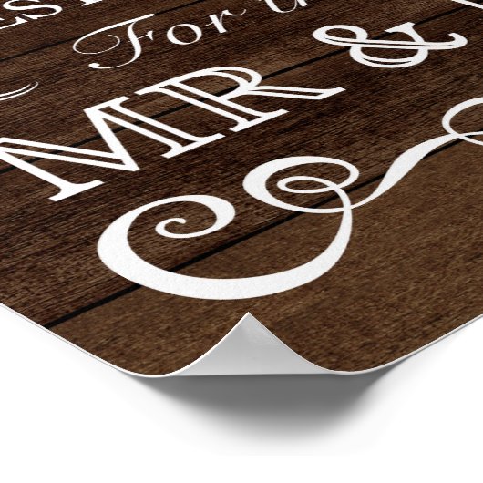 Weddenschap - Datum Jar Rustic Wedding Sign Poster (Hoek)