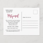 Weddenschap Datum uitstel Burgundy Navy Floral Aankondigingskaart (Achterkant)