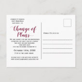 Weddenschap Datum uitstel Burgundy Navy Floral Aankondigingskaart (Achterkant)