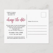 Weddenschap Datum uitstel Burgundy Navy Floral Aankondigingskaart (Achterkant)