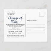 Weddenschap Datum uitstel Burgundy Navy Floral Aankondigingskaart (Achterkant)