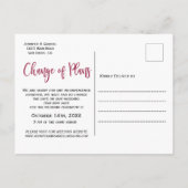 Weddenschap Datum uitstel Burgundy Navy Floral Aankondigingskaart (Achterkant)