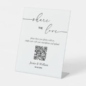 Weddenschap De Liefde Foto Share QR-code Reclamebord Met Voetstuk (Voorkant)