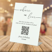 Weddenschap De Liefde Foto Share QR-code Reclamebord Met Voetstuk