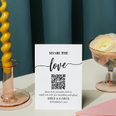 Weddenschap De Liefde Foto Share QR-code Reclamebord Met Voetstuk