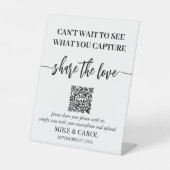 Weddenschap De Liefde Foto Share QR-code vastlegge Reclamebord Met Voetstuk (Voorkant)
