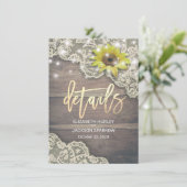 Weddenschap Detail Zonnebloemhout en strijklichten Kaart (Staand voorkant)