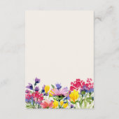 Weddenschap Details Boho Waterverf Wildbloemen Informatiekaartje (Achterkant)