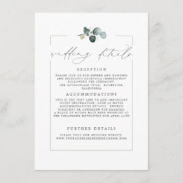 Weddenschap Details Eucalyptus Greenery Modern Kaa Informatiekaartje