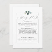 Weddenschap Details Eucalyptus Greenery Modern Kaa Informatiekaartje (Voorkant / Achterkant)