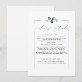 Weddenschap Details Eucalyptus Greenery Modern Kaa Informatiekaartje