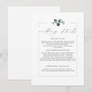 Weddenschap Details Eucalyptus Greenery Modern Kaa Informatiekaartje