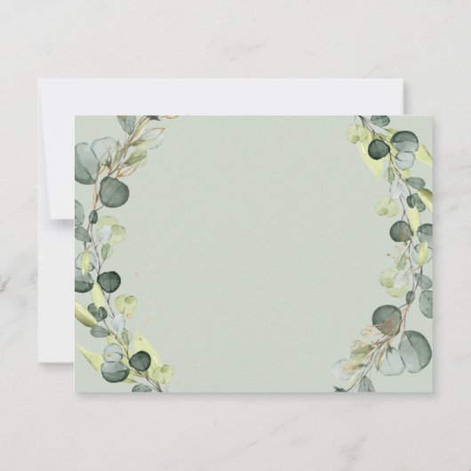 Weddenschap Details Eucalyptus Greenery Succulent Kaart (Achterkant)