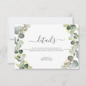 Weddenschap Details Eucalyptus Greenery Succulent Kaart (Voorkant)