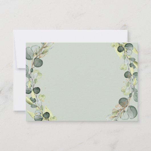 Weddenschap Details Eucalyptus Greenery Succulent Kaart (Achterkant)
