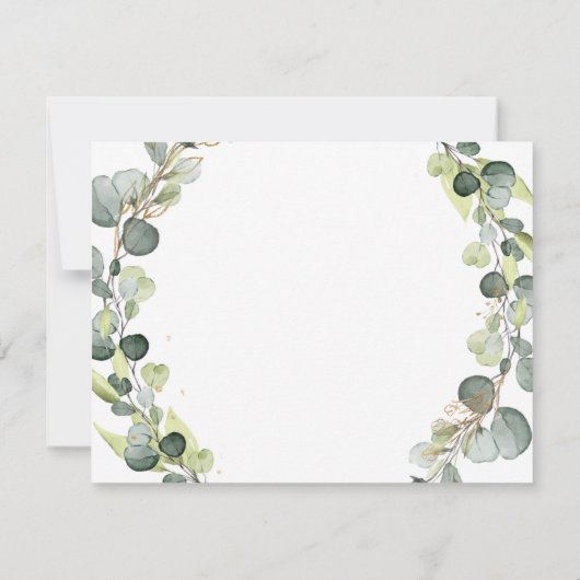 Weddenschap Details Eucalyptus Greenery Succulent Kaart (Achterkant)