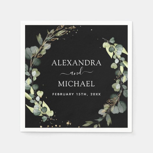 Weddenschap Details Eucalyptus Greenery Succulent Servet (Voorkant)