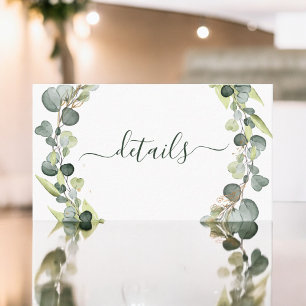 Weddenschap Details Eucalyptus Greenery Succulent Visitekaartje