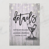 Weddenschap Details Informatie Champagne Glasses W Informatiekaartje (Voorkant)