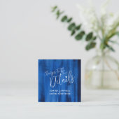 Weddenschap details sapphire blue art change card informatiekaartje (Staand voorkant)