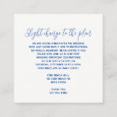 Weddenschap details sapphire blue art change card informatiekaartje (Achterkant)