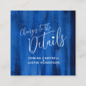 Weddenschap details sapphire blue art change card informatiekaartje (Voorkant)