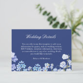 Weddenschap Details Vergeet me Nots Royal Blue Flo Informatiekaartje (Staand voorkant)