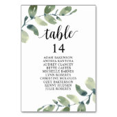 Weddenschap-diner, Eucalyptusbezoekerslijst Kaart (Voorkant)