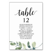 Weddenschap-diner, Eucalyptusbezoekerslijst Kaart (Voorkant)