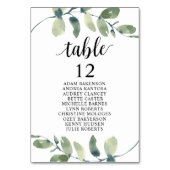 Weddenschap-diner, Eucalyptusbezoekerslijst Kaart (Voorkant)