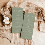 Weddenschap-diner menu | Greenery Let's Eat<br><div class="desc">Dit prachtige Wedding Menu bevat handgeschreven kalligrafie met een minimalistische moderne lay-out - een perfect accent voor uw bruiloft of speciale gebeurtenis. Gebruik dit menu voor elke keer of het je bruiloft, bruid of baby shower is, verloffeest, feest... wat je maar wilt! Bewerk de *Meest* formulering eenvoudig aan uw behoeften!...</div>