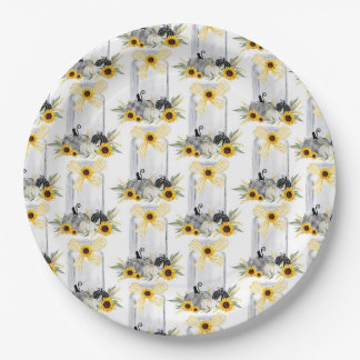 Weddenschap Dinnerware Reception Rustic Sunflower Papieren Bordje