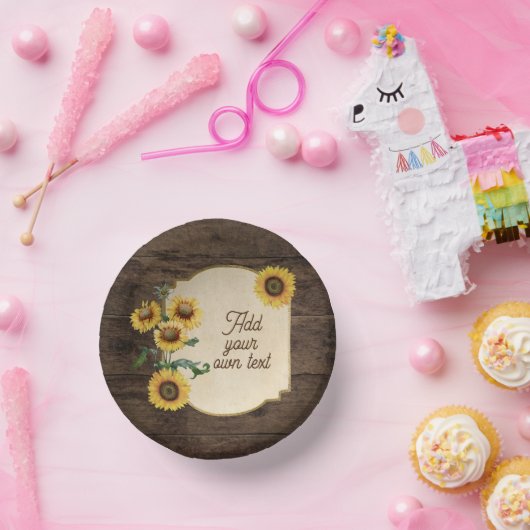 Weddenschap Dinnerware Reception Rustic Sunflower Papieren Kommen (Feest)