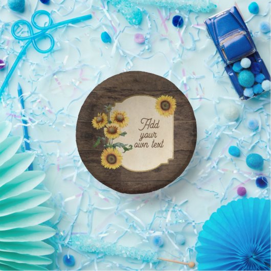 Weddenschap Dinnerware Reception Rustic Sunflower Papieren Kommen (Feest)