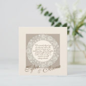 Weddenschap Doily Wedding Bedankt creditcard (Staand voorkant)