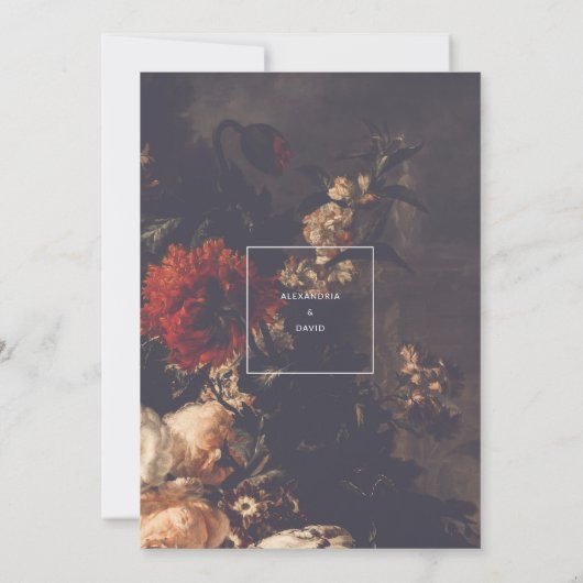 Weddenschap Donker Moody Autumn Herfst Floral Kaart (Achterkant)