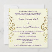 Weddenschap—Donkere Paarse en goudzonden Kaart (Achterkant)