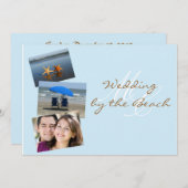 Weddenschap door Beach Custom Photo Invitation Kaart (Voorkant / Achterkant)