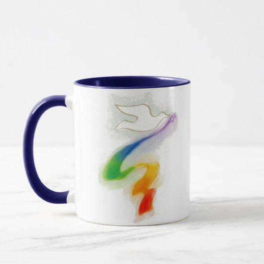 Weddenschap Dove met regenbooglint Mok (Links)