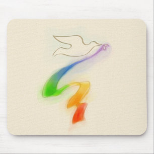 Weddenschap Dove met regenbooglint Muismat