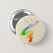 Weddenschap Dove met regenbooglint Ronde Button 5,7 Cm (Voorkant /achterkant)