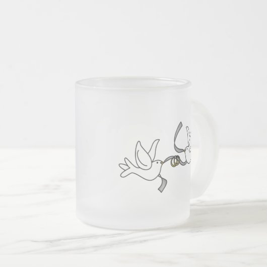 Weddenschap Doves met Rings Matglas Koffiemok (Voorkant rechts)