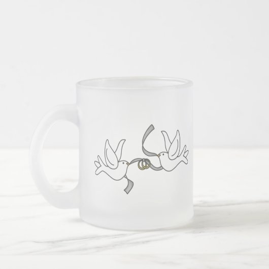 Weddenschap Doves met Rings Matglas Koffiemok (Links)