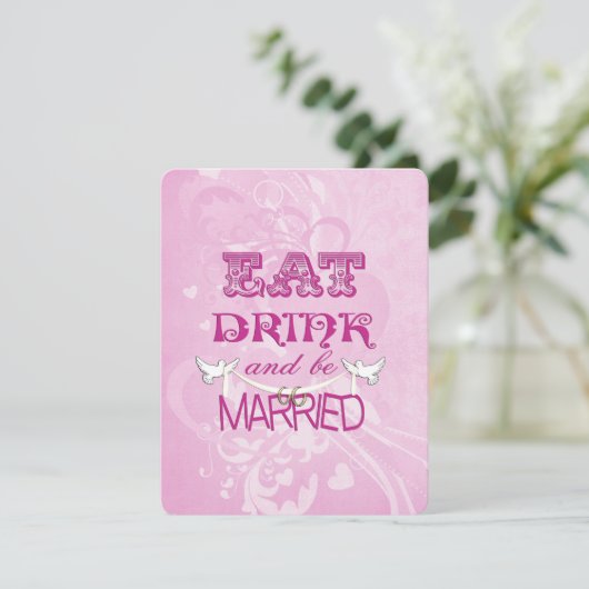 Weddenschap Doves op roze Kaart (Staand voorkant)