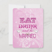 Weddenschap Doves op roze Kaart (Voorkant)