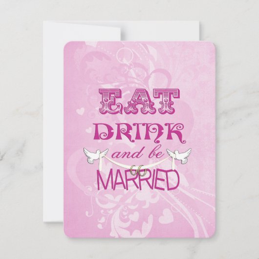 Weddenschap Doves op roze Kaart (Voorkant)