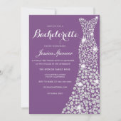 Weddenschap Dress Bachelorette Paarse uitnodiging (Voorkant)