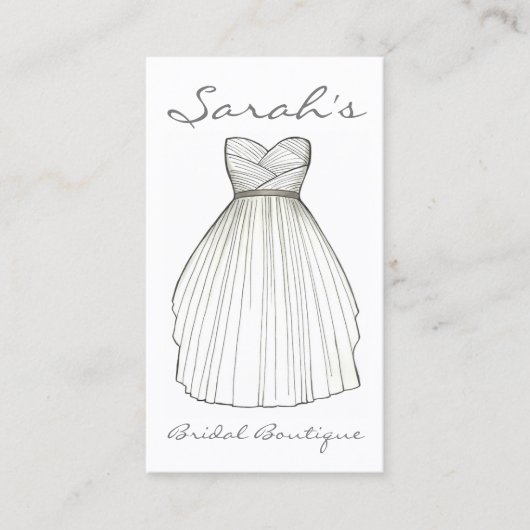 Weddenschap Dress Bride Gown Bridal Shop Boutique Visitekaartje (Voorkant)