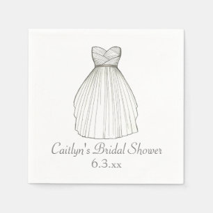 Weddenschap Dress Gown Bride Vrijgezellenfeest Nap Servet