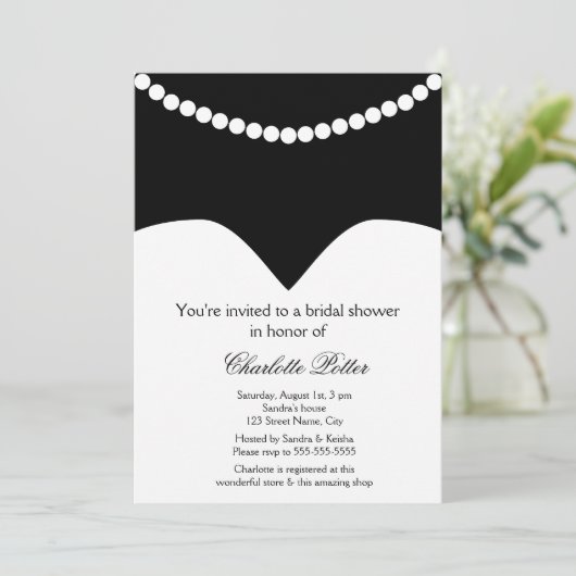 Weddenschap Dress Pearl Ketting Vrijgezellenfeest Kaart (Staand voorkant)